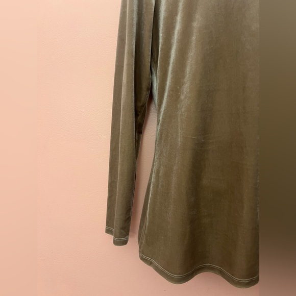 Soft Surroundings XL Velvet Lace Champagne Long Sleeve Shirt - Picture 3 of 5